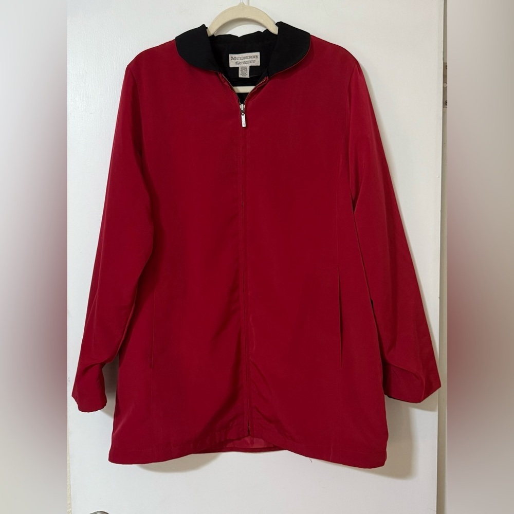 Mulberry Street Red Zip-Front Jacket,Size Small